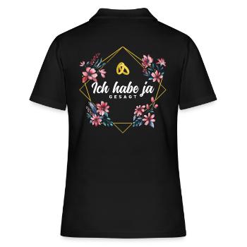 Ich Habe Ja Gesagt - Frauen Polo Shirt - Schwarz - Hinten - Ailine (174cm)