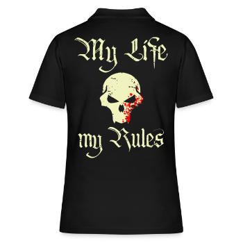 My Life My Rules - Frauen Polo Shirt - Schwarz - Hinten - Ailine (174cm)