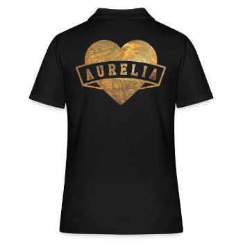 Aurelia Hearts Gold - Women's Polo Shirt - black - Back - Ailine (174cm)