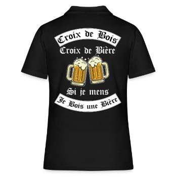 crois de bois croix de bière | cadeau beauf - Polo Femme - noir - Dos - Ailine (174cm)