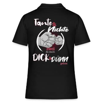Tante und Nichte Familie schöner Spruch - Frauen Polo Shirt - Schwarz - Hinten - Ailine (174cm)