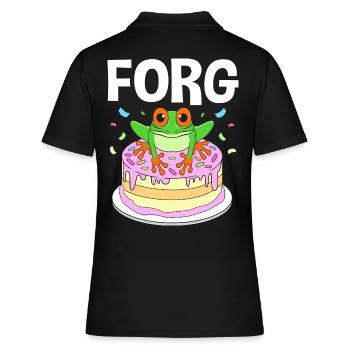 Laubfrosch Frosch - Frauen Polo Shirt - Schwarz - Hinten - Ailine (174cm)
