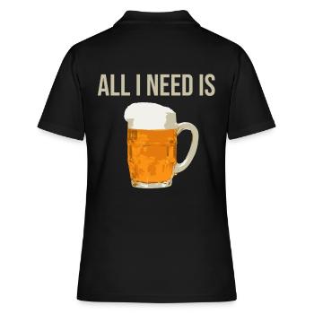 Tout ce dont j'ai besoin, c'est de la bière J'aime la bière J'aime de la bière - Polo Femme - noir - Dos - Ailine (174cm)