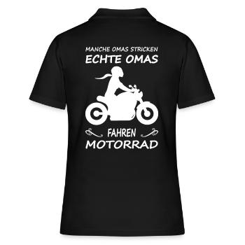 Coole Oma Chopper Motorradfahrerin Motorrad - Frauen Polo Shirt - Schwarz - Hinten - Ailine (174cm)