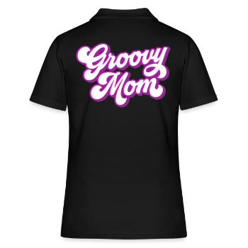 Groovy Maman | Les couleurs peuvent être modifiées | - Polo Femme - noir - Dos - Ailine (174cm)