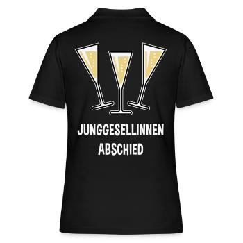 Junggesellinnenabschied Sektgläser Trichter Zu 3C - Frauen Polo Shirt - Schwarz - Hinten - Ailine (174cm)