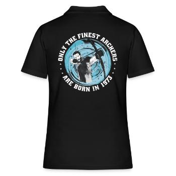 Archer Birthday born 1973 - Women's Polo Shirt - black - Back - Ailine (174cm)