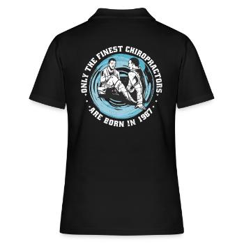 Physiotherapie Jahrgang 1987 geboren - Frauen Polo Shirt - Schwarz - Hinten - Ailine (174cm)