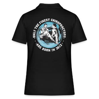 Physiotherapie Jahrgang 2012 geboren - Frauen Polo Shirt - Schwarz - Hinten - Ailine (174cm)