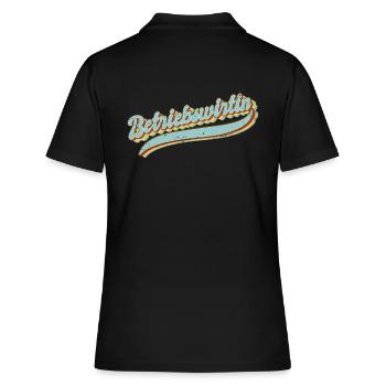 BWL Vintage Betriebswirtin - Frauen Polo Shirt - Schwarz - Hinten - Ailine (174cm)