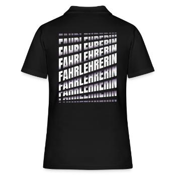 Fahrschule Spruch Fahrlehrerin - Frauen Polo Shirt - Schwarz - Hinten - Ailine (174cm)