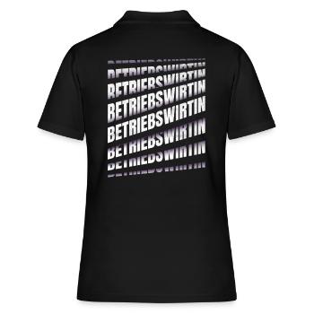 BWL Spruch Betriebswirtin - Frauen Polo Shirt - Schwarz - Hinten - Ailine (174cm)