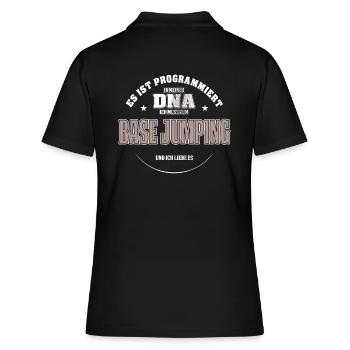 Es ist in meiner DNA ich muss zum BASE JUMPING - Frauen Polo Shirt - Schwarz - Hinten - Ailine (174cm)