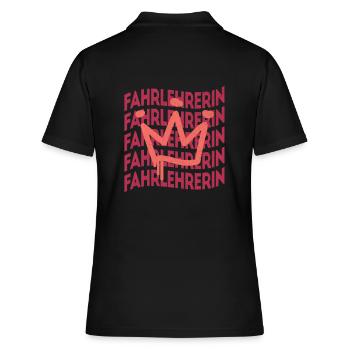 Fahrschule Berufsbezeichnung Fahrlehrerin - Frauen Polo Shirt - Schwarz - Hinten - Ailine (174cm)