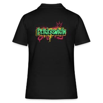 BWL Graffiti-Art Betriebswirtin - Frauen Polo Shirt - Schwarz - Hinten - Ailine (174cm)
