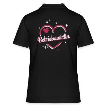 BWL Kollegin niedliches Herz Betriebswirtin - Frauen Polo Shirt - Schwarz - Hinten - Ailine (174cm)