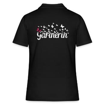 Landschaftsgärtner Kollegin Schmetterlinge - Frauen Polo Shirt - Schwarz - Hinten - Ailine (174cm)