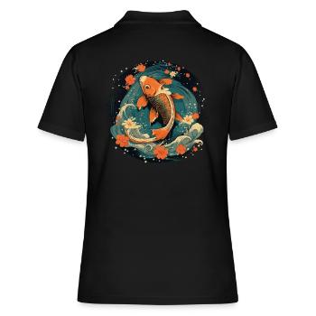 Koi Fish Koi carpe Koi Garden Pond Koi - Polo Femme - noir - Dos - Ailine (174cm)