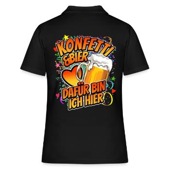 Fastnacht - Karneval - Köstümersatz - Spruch - Frauen Polo Shirt - Schwarz - Hinten - Ailine (174cm)