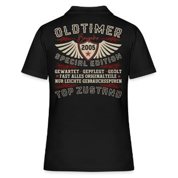 Oldtimer Jahrgang 2005 17. Geburtstag Geschenk Fun - Frauen Polo Shirt - Schwarz - Hinten - Ailine (174cm)