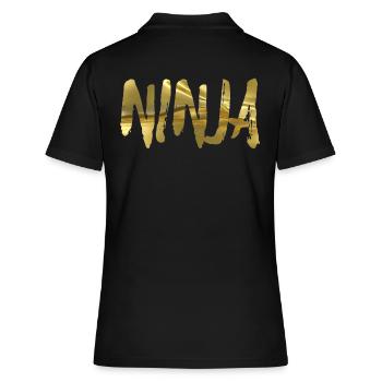 Ninja - Frauen Polo Shirt - Schwarz - Hinten - Ailine (174cm)