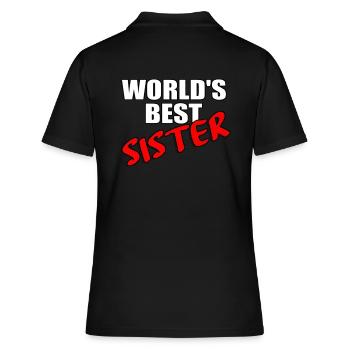 best sister die beste schwester - Frauen Polo Shirt - Schwarz - Hinten - Ailine (174cm)