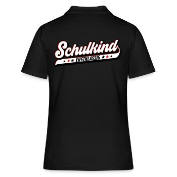 Schulkind Erstklassig | Farben änderbar - Frauen Polo Shirt - Schwarz - Hinten - Ailine (174cm)