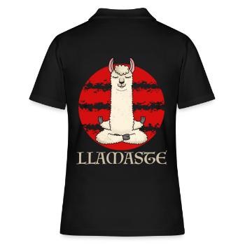 Llamaste Alpaka Llama Yoga - Frauen Polo Shirt - Schwarz - Hinten - Ailine (174cm)