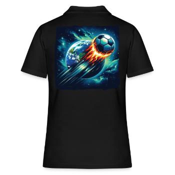 Le football à boule de feu tire dans l’espace - Polo Femme - noir - Dos - Ailine (174cm)