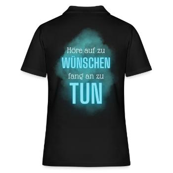 POSITIVE EINSTELLUNG MINDSET Motivation - Frauen Polo Shirt - Schwarz - Hinten - Ailine (174cm)