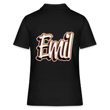 Emil Prénom Nom Graffiti Design - Polo Femme - noir - Dos - Ailine (174cm)