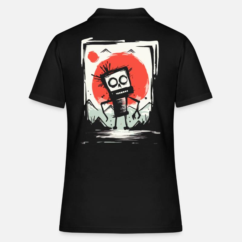JAPAN's Red Sun: A Garbage Robot - Women's Polo Shirt - black