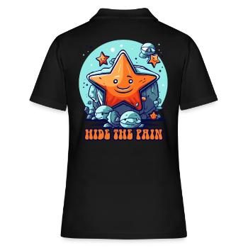 Versteck den Schmerz, kleine Seestern Seeigel - Frauen Polo Shirt - Schwarz - Hinten - Ailine (174cm)