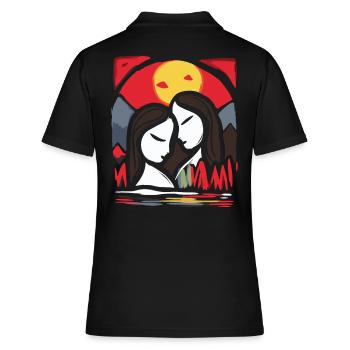 Is this art, two bright colors lovers - Women's Polo Shirt - black - Back - Ailine (174cm)