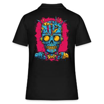 Robot Cyborg Zombie - Polo Femme - noir - Dos - Ailine (174cm)