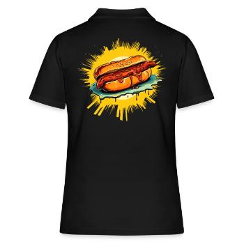 The halo of the mighty sausage in a bun - Women's Polo Shirt - black - Back - Ailine (174cm)