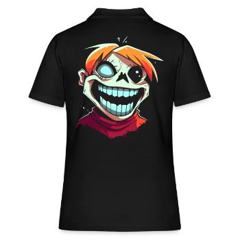 Dessin animé Style Drôle Crazy Zombie Ghoul - Polo Femme - noir - Dos - Ailine (174cm)