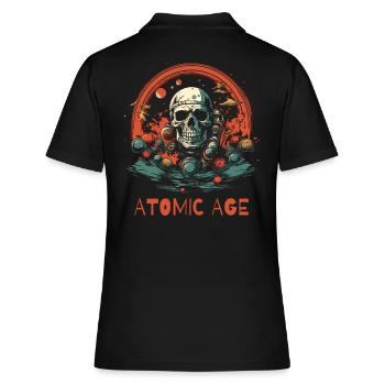 Atomares Zeitalter Totenkopf - Frauen Polo Shirt - Schwarz - Hinten - Ailine (174cm)