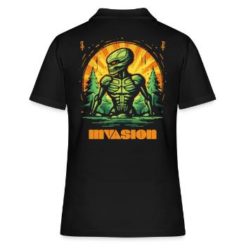 Invasion extraterrestre de la nature - Polo Femme - noir - Dos - Ailine (174cm)
