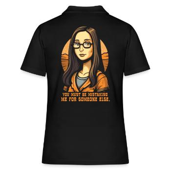 Mona moderne : Lisa de la science ringarde - Polo Femme - noir - Dos - Ailine (174cm)
