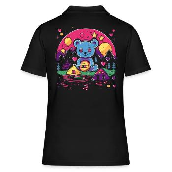 Un ours en peluche au pays des merveilles de l’amour - Polo Femme - noir - Dos - Ailine (174cm)
