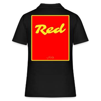 Rot - Frauen Polo Shirt - Schwarz - Hinten - Ailine (174cm)