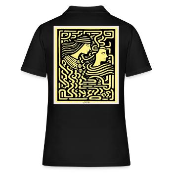 Zwei Liebende in einem Labyrinth - Frauen Polo Shirt - Schwarz - Hinten - Ailine (174cm)