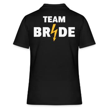 Team Bride Flash (Hen Night Party / 2C NEG) - Women's Polo Shirt - black - Back - Ailine (174cm)