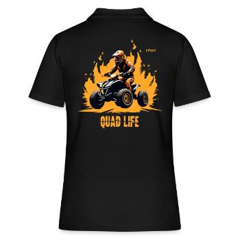 Quad Life : Moto Motocross - Polo Femme - noir - Dos - Ailine (174cm)