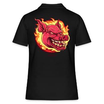 Cochon boule de feu très intense - Polo Femme - noir - Dos - Ailine (174cm)