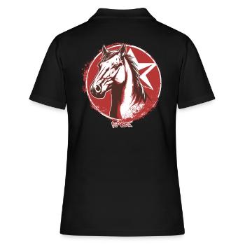 Großer Stern Propaganda Pferd - Frauen Polo Shirt - Schwarz - Hinten - Ailine (174cm)