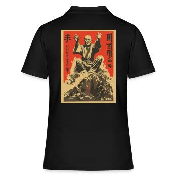 Parodie japanisches Actionfilm-Plakat: Shaolin Zen - Frauen Polo Shirt - Schwarz - Hinten - Ailine (174cm)