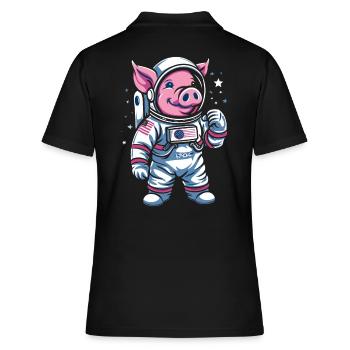 Petit Cochon : Cochon Astronaute - Polo Femme - noir - Dos - Ailine (174cm)