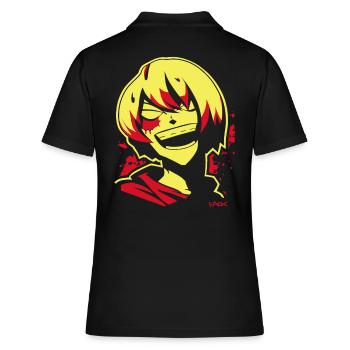 Rire doux-amer : Crazy Evil Anime Girl - Polo Femme - noir - Dos - Ailine (174cm)